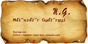 Mészár Györgyi névjegykártya